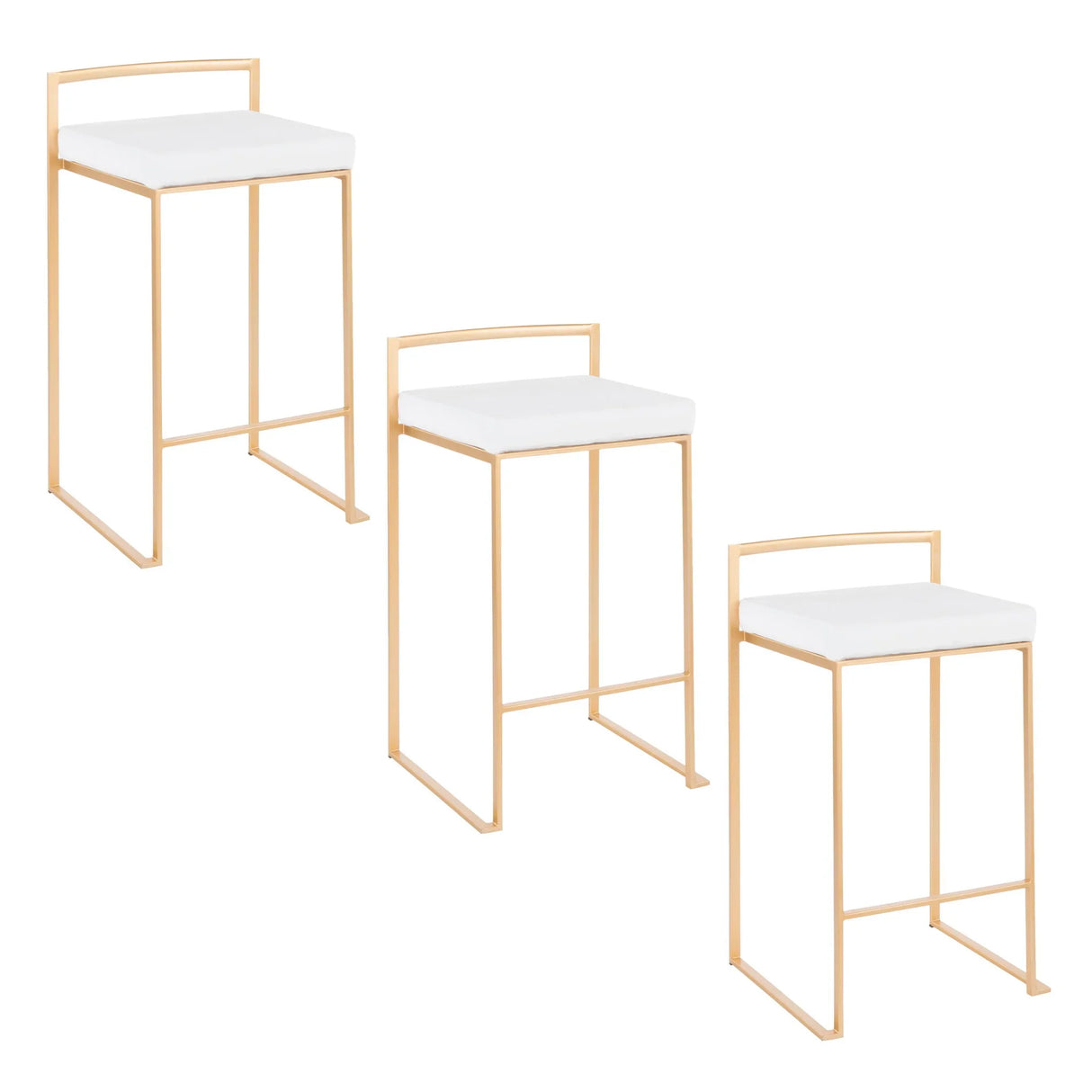 Fuji - Contemporary / Glam Design Counter Stool (Set of 2) - Furniture Home Direct