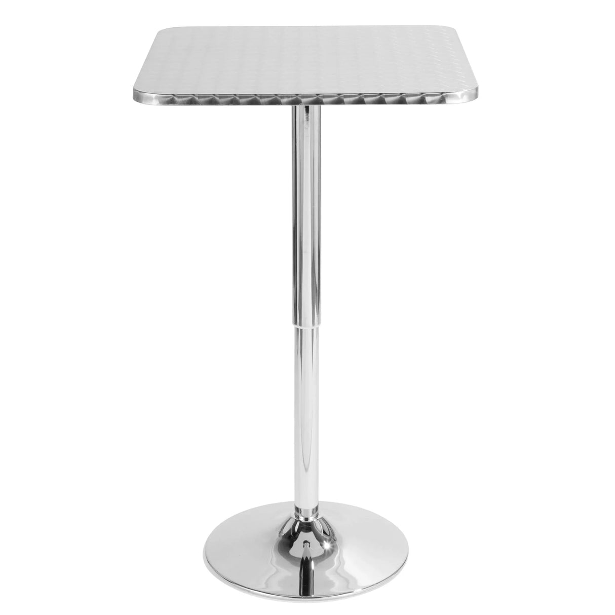 Bistro - Contemporary Adjustable Square Bar Table - Silver - Furniture Home Direct