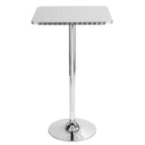 Bistro - Contemporary Adjustable Square Bar Table - Silver - Furniture Home Direct