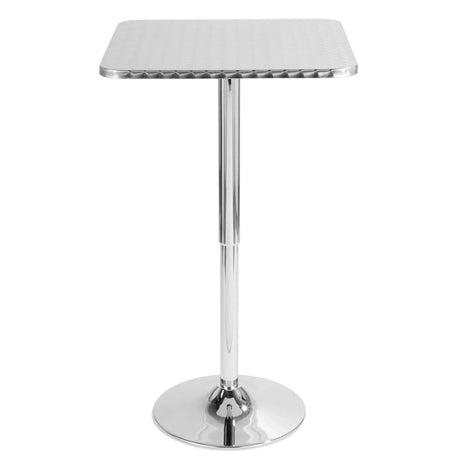 Bistro - Contemporary Adjustable Square Bar Table - Silver - Furniture Home Direct