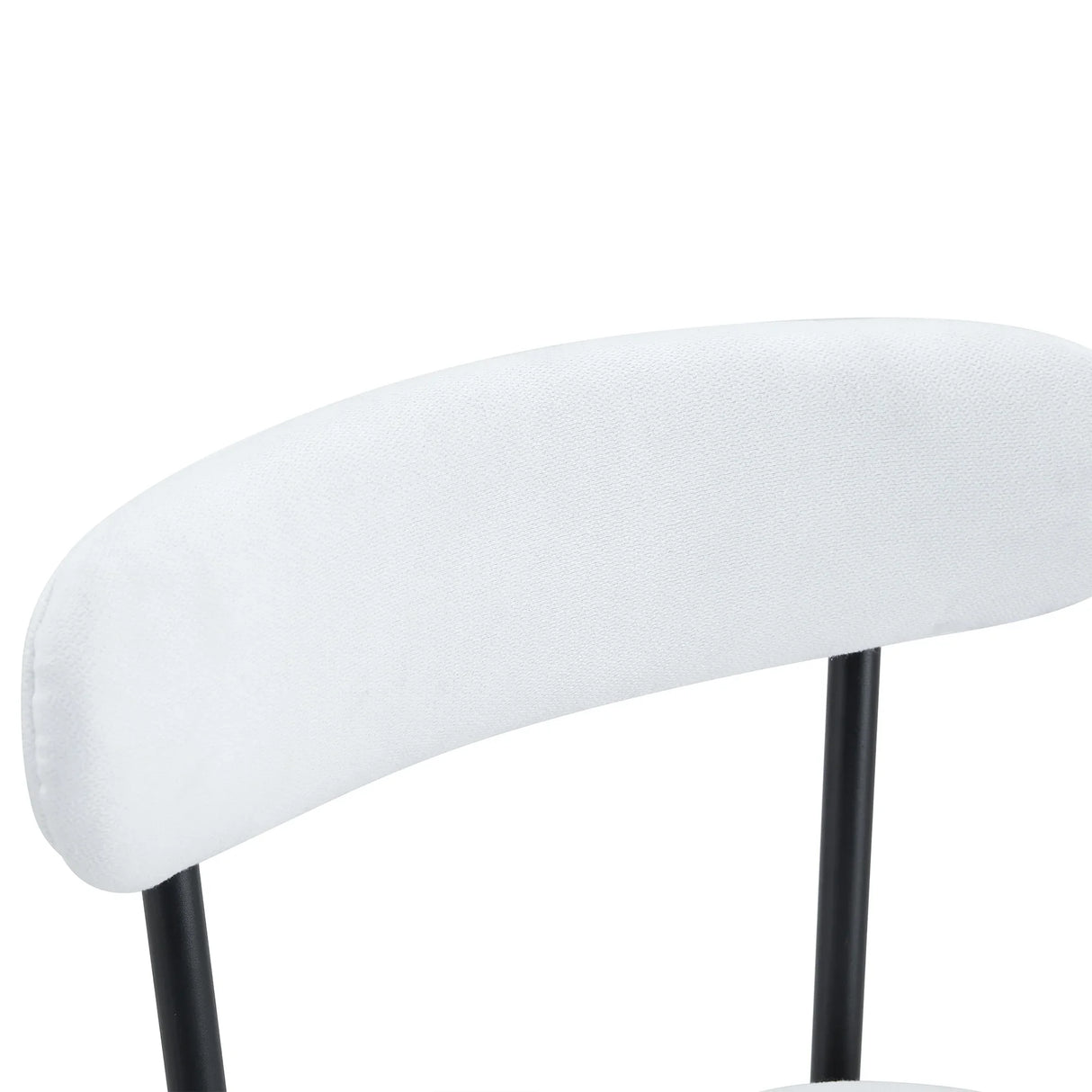 Counter Height Chairs Padded Seat Black Metal Frame White - Furniture Home Direct