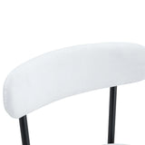 Counter Height Chairs Padded Seat Black Metal Frame White - Furniture Home Direct