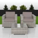 Wicker Seating Group Set With Table And Cushions - Furniture Home Direct