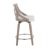 Charlotte - Farmhouse Fixed Height Counter Stool & Swivel With Round Footrest (Set of 2) - Furniture Home Direct