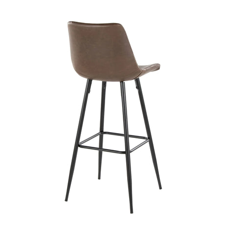 Durango - Industrial / Urban Fixed Height Barstool Square Footrest (Set of 2) - Black / Espresso - Furniture Home Direct