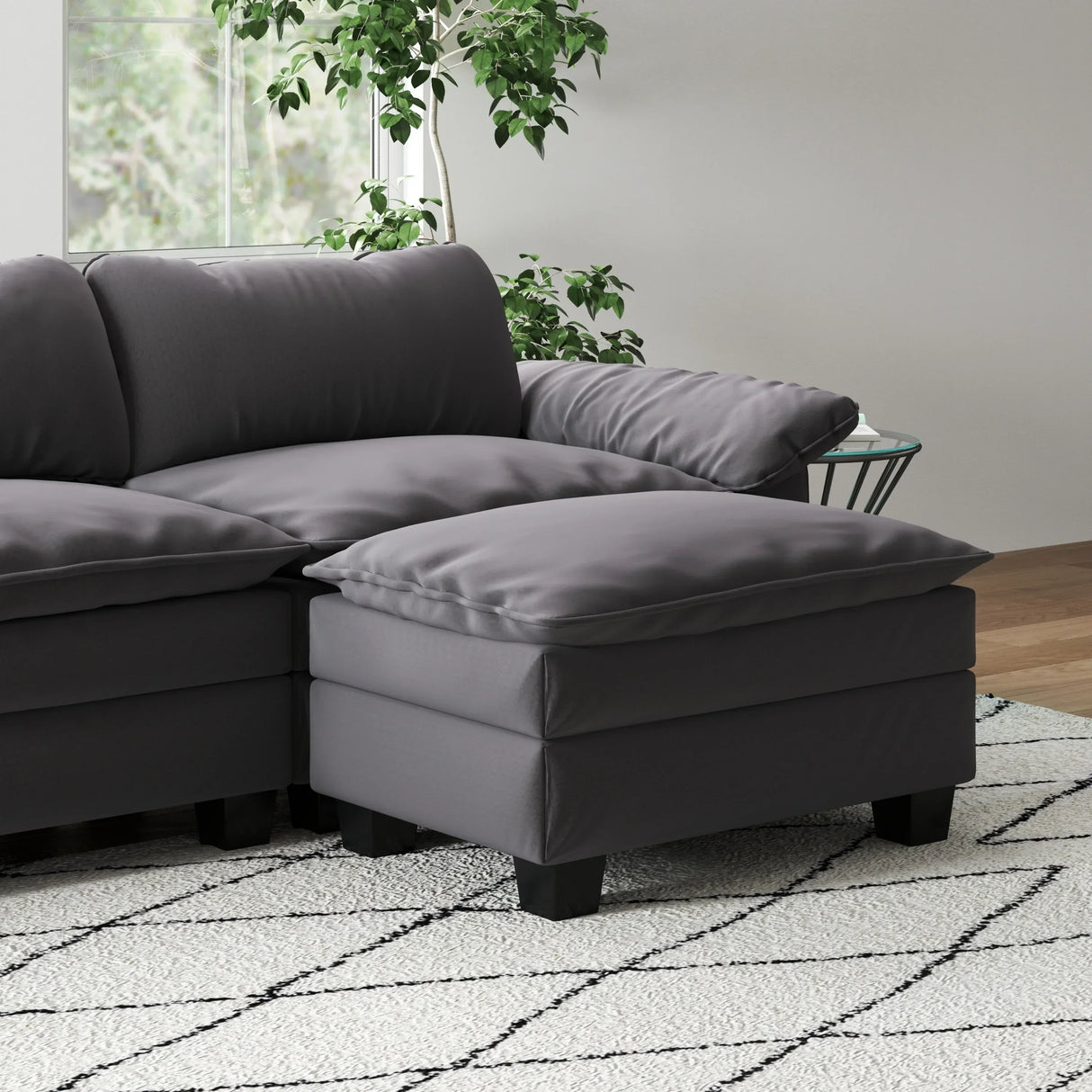 Living Room Bundle - Sectional + Rug + Accent Tables - Furniture Home Direct
