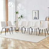Set Of 6 White Faux Leather Dining Chairs - Furniture Home Direct