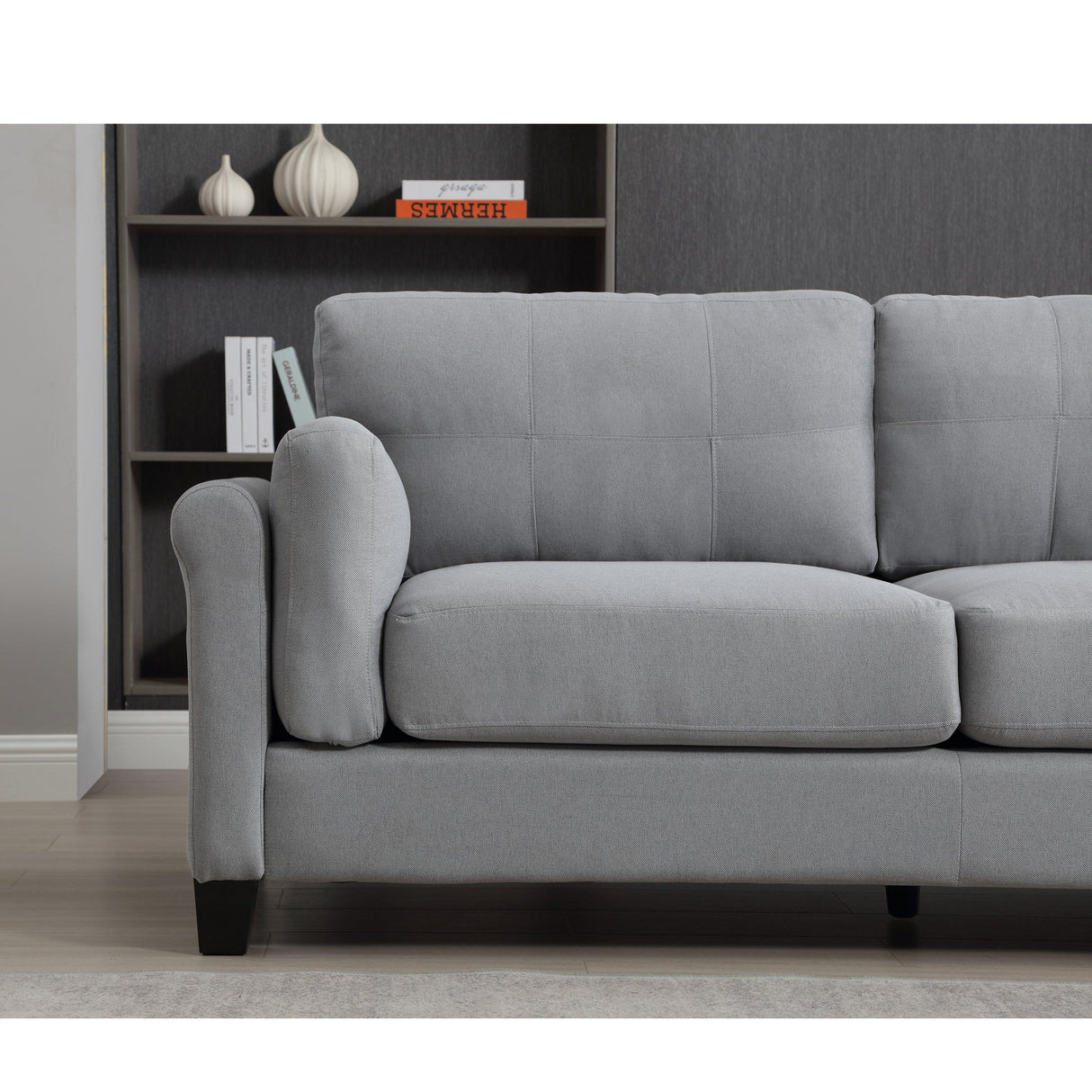 Modern 3 Piece Living Room Set - Gray - Furniture Home Direct