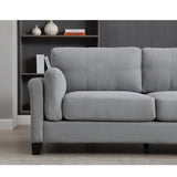 Modern 3 Piece Living Room Set - Gray - Furniture Home Direct