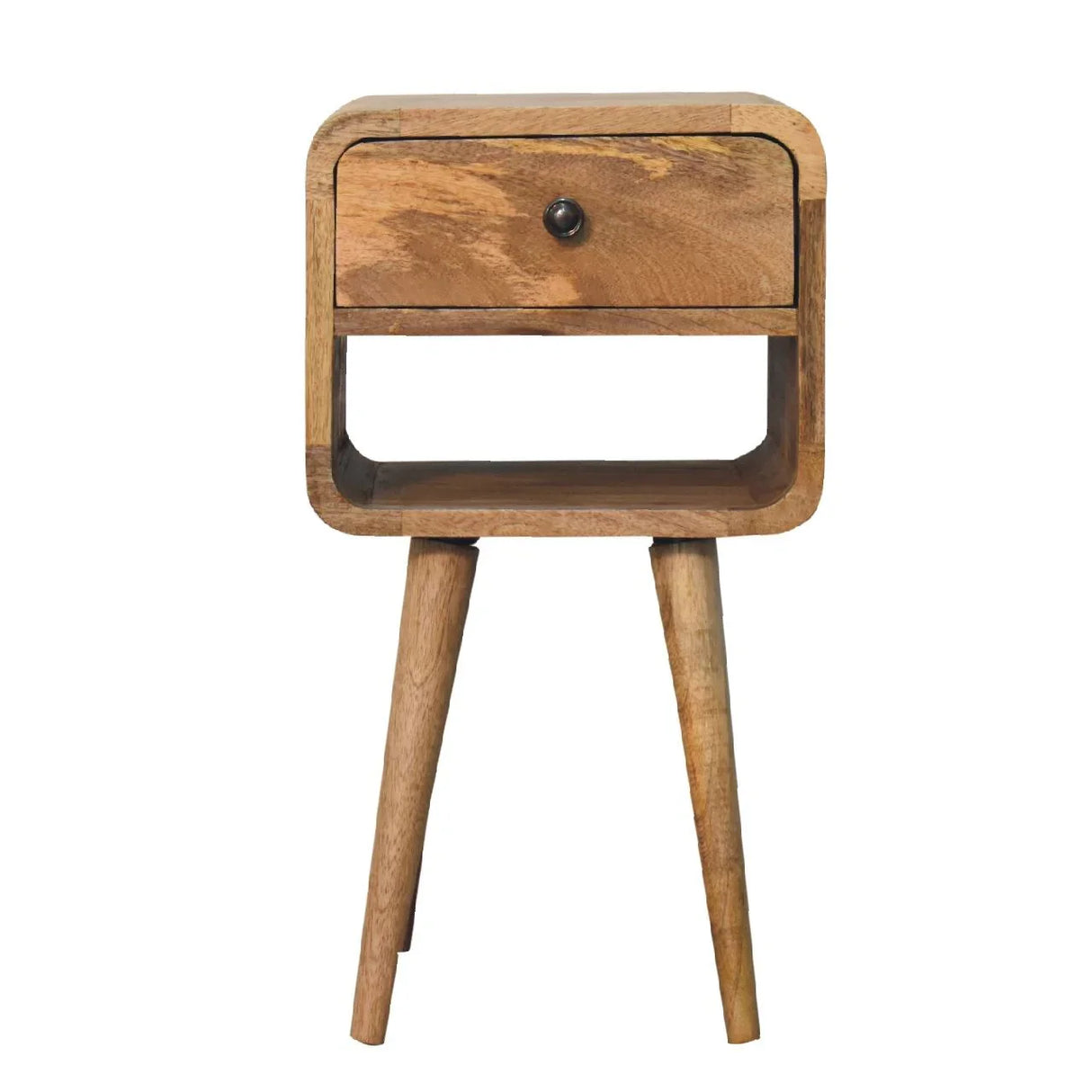 Mini Chestnut Curve Lower Bedside Nifhtstand - Furniture Home Direct