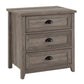 Transitional Farmhouse Framed 3 Drawer Nighstand With Cup Handles - Furniture Home Direct