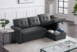 Upholstered Pull Out Sectional Sofa With Chaise - Furniture Home Direct