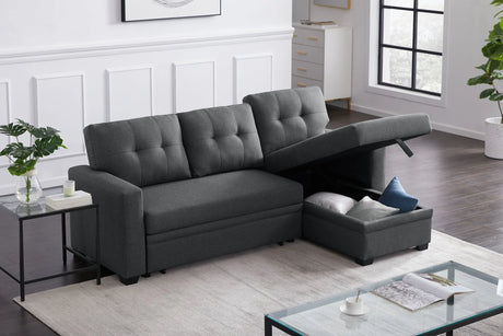 Upholstered Pull Out Sectional Sofa With Chaise - Furniture Home Direct