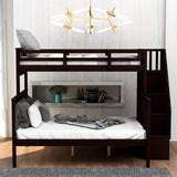 Stairway Bunk Bed With Storage And Guard Rail For Bedroom - Furniture Home Direct