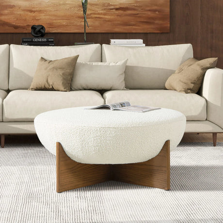 Bali - Round Upholstered Ottoman - Furniture Home Direct