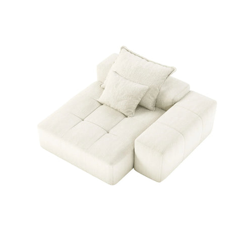 Modern Oversized Modular Sectional Sofa, Sparkling Chenille Fabric Soft Cushion Sofa With 2 Pillows - Furniture Home Direct