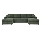 3 Piece Corduroy Double Chaise Sectional Sofa - Furniture Home Direct