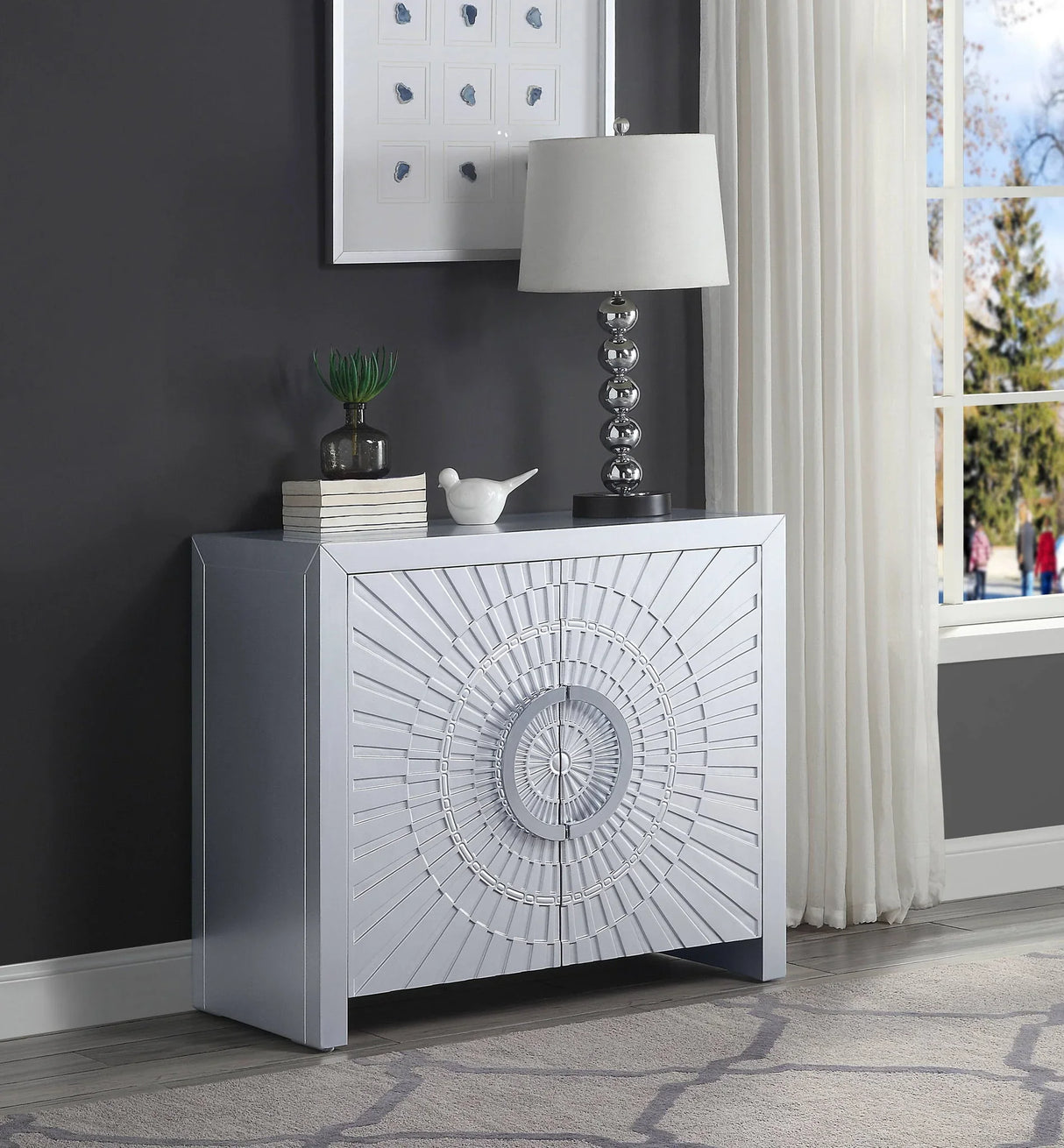 Cicero - Console Cabinet - Platinum - Furniture Home Direct