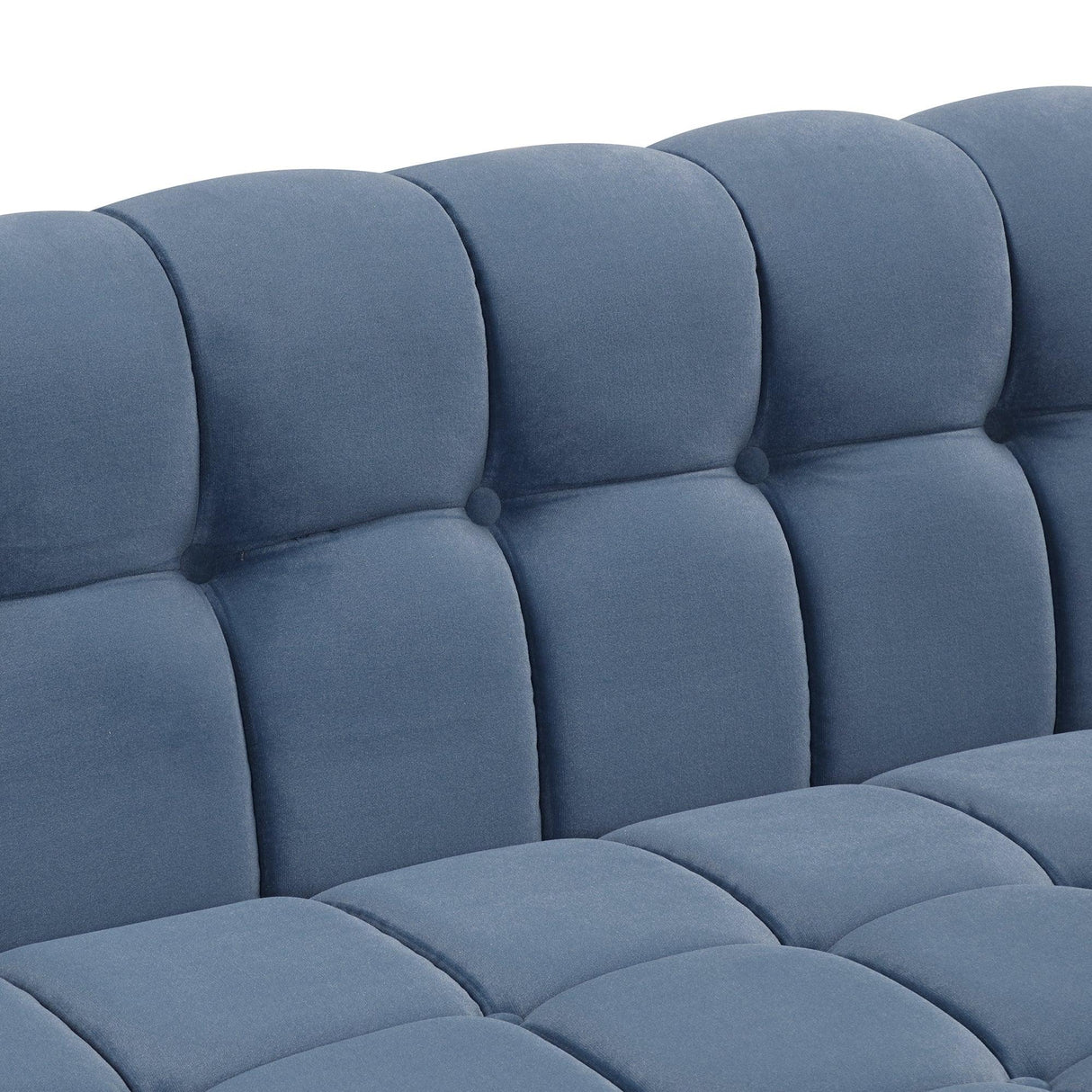 Modern 3-Living Room Set Including Sofa, love seat and Chair with solid wood legs, buttoned tufted backrest - Blue - Furniture Home Direct