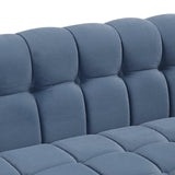 Modern 3-Living Room Set Including Sofa, love seat and Chair with solid wood legs, buttoned tufted backrest - Blue - Furniture Home Direct