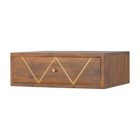 Floating Bedside Table - Chestnut - Furniture Home Direct