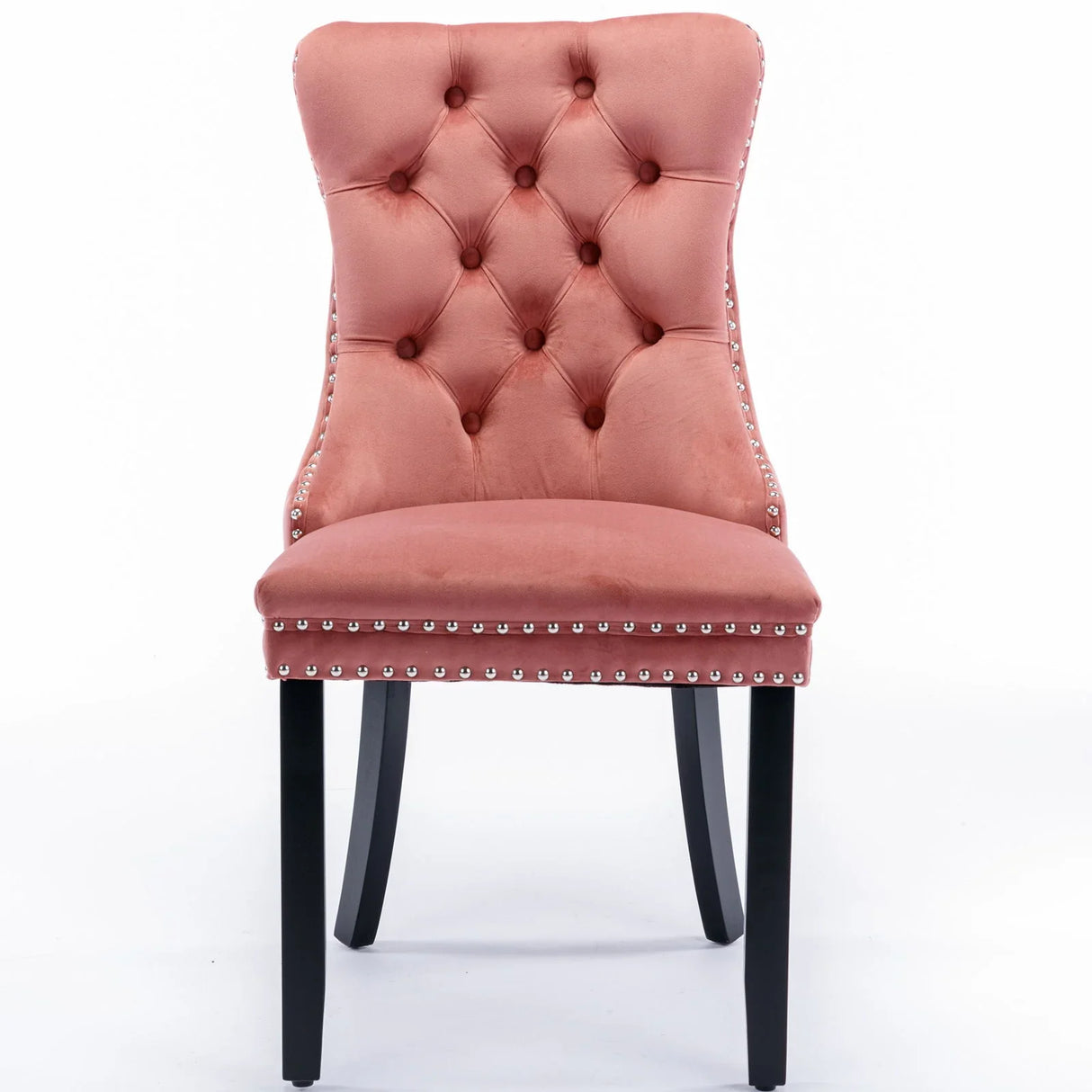 Nikki - Modern, High-End Tufted Solid Wood Contemporary Velvet Upholstered Dining Chair With Wood Legs Nailhead Trim (Set of 2) - Furniture Home Direct