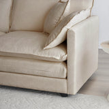 Extra Deep Seat 3 Piece Living Room Set with Sofa, Love Seat and Chair - Beige - Furniture Home Direct