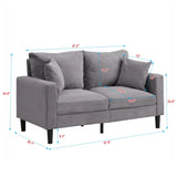 High Resilience Loveseat Sofa With Wooden Frame - Furniture Home Direct