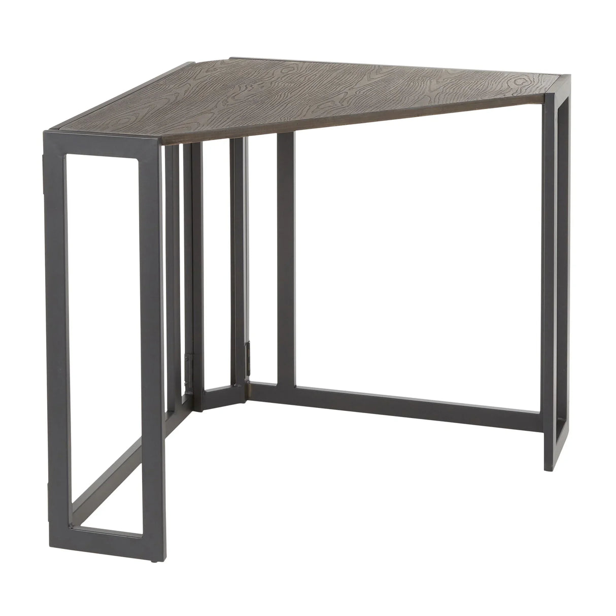 Roman - Industrial Corner Desk - Black / Espresso - Furniture Home Direct