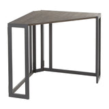 Roman - Industrial Corner Desk - Black / Espresso - Furniture Home Direct