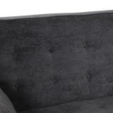 66.5" Upholstered Loveseat With Pull Out Bed, Two Throw Pillows, Dual USB Charging Port and Adjustable Backrest - Black - Furniture Home Direct