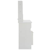 Vanity Desk Set With Cushioned Stool And Large Mirror White - Furniture Home Direct