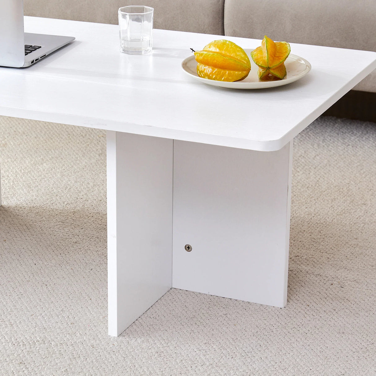 Coffee Table With X Leg Design For Living Room White - Furniture Home Direct