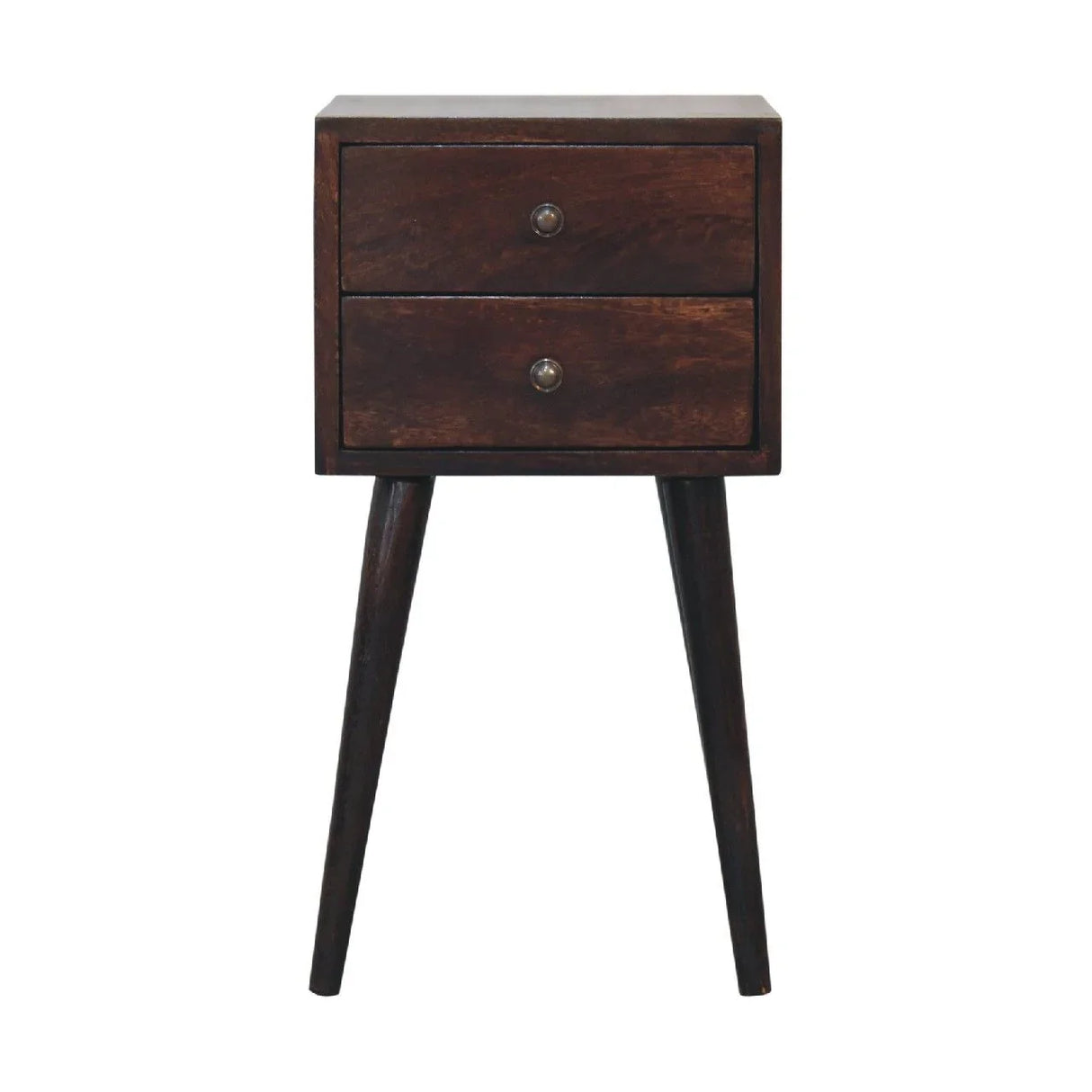 Mini 2 Drawer Nightstand - Walnut - Furniture Home Direct