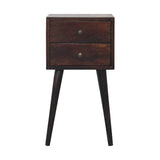 Mini 2 Drawer Nightstand - Walnut - Furniture Home Direct