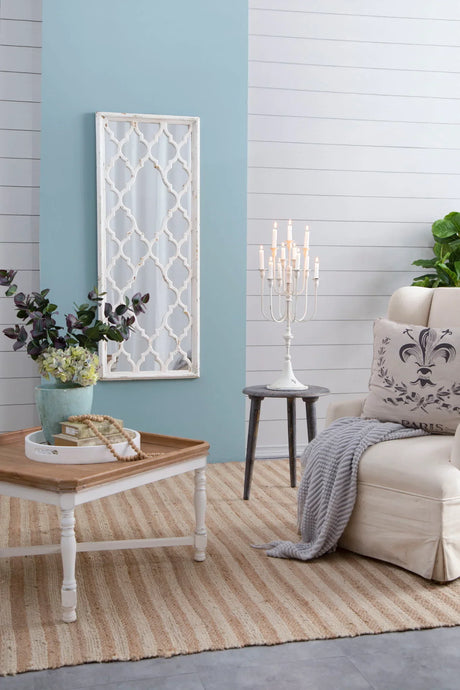 Distressed Floor Mirror, Full Body Mirror For Bathroom Bedroom Living Room - White - Furniture Home Direct