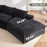 Modern Minimalist Modular Sectional Sofa With Deep Seats And Right Facing Chaise - Furniture Home Direct