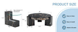 Detachable Double-Decker Black Patterned Coffee Table - Furniture Home Direct