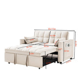 Modern Velvet Convertible Loveseat Futon Sofa With Pullout Bed, Reclining Backrest - Furniture Home Direct