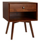 Mid Century Modern Single Drawer Nightstand - Furniture Home Direct