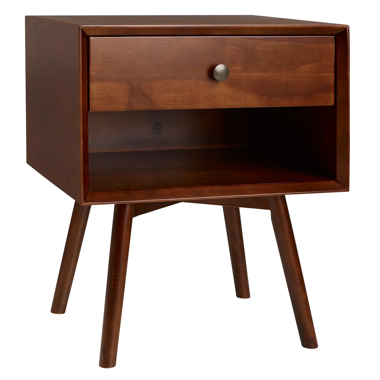 Mid Century Modern Single Drawer Nightstand - Furniture Home Direct