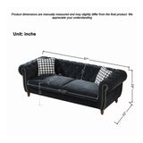 Chesterfield 3 And 2 Seater Velvet Upholstery Sofa With Roll Armrest & Nailhead Fabric Couch - Furniture Home Direct