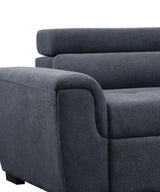 Haris - Fabric Sleeper Sofa Sectional With Adjustable Headrest And Storage Ottoman - Dark Gray - Furniture Home Direct