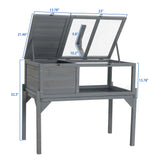 Tortoise Habitat Indoor & Outdoor Wooden Tortoise House With Detachable Legs Reptile Cage For Small Animals Non Leak Waterproof Tray - Gray - Furniture Home Direct
