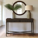 Fluted - 2 Drawer Storage Console Table - Brown - Furniture Home Direct