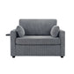 Sleeper Sofa With Foldable Mattress, USB Ports, Side Table & Storage Pocket - Furniture Home Direct