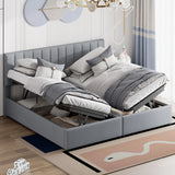 Upholstered Platform Bed With A Hydraulic Storage System - Furniture Home Direct