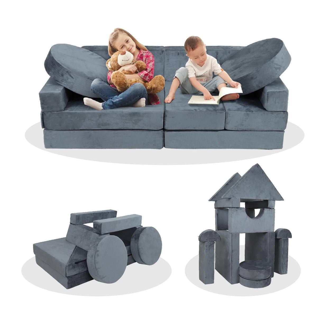 Kids Sofa Modular Play Couch, Child Sectional Sofa To Boost Creativity - Furniture Home Direct