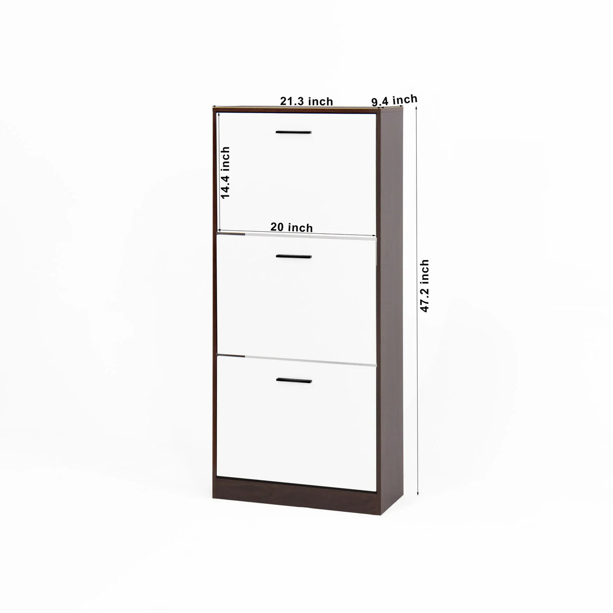 Modern Freestanding Shoe Storage Cabinet With 3 Flip Drawers - Furniture Home Direct