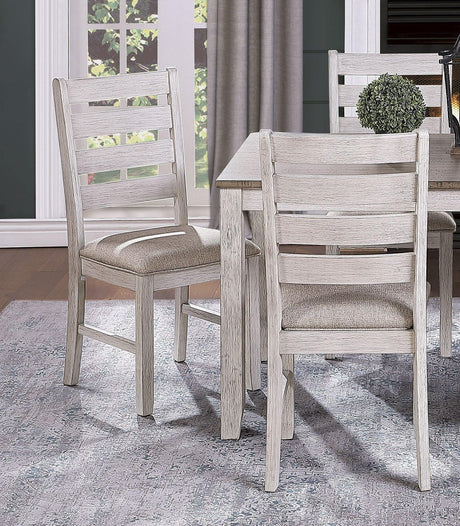 Dining Set Rustic Weathered Wood 7 Piece Multicolor - Furniture Home Direct